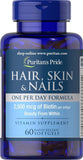 Puritan's Pride botella de cabello-piel-uñas, apoyo para cabello saludable.