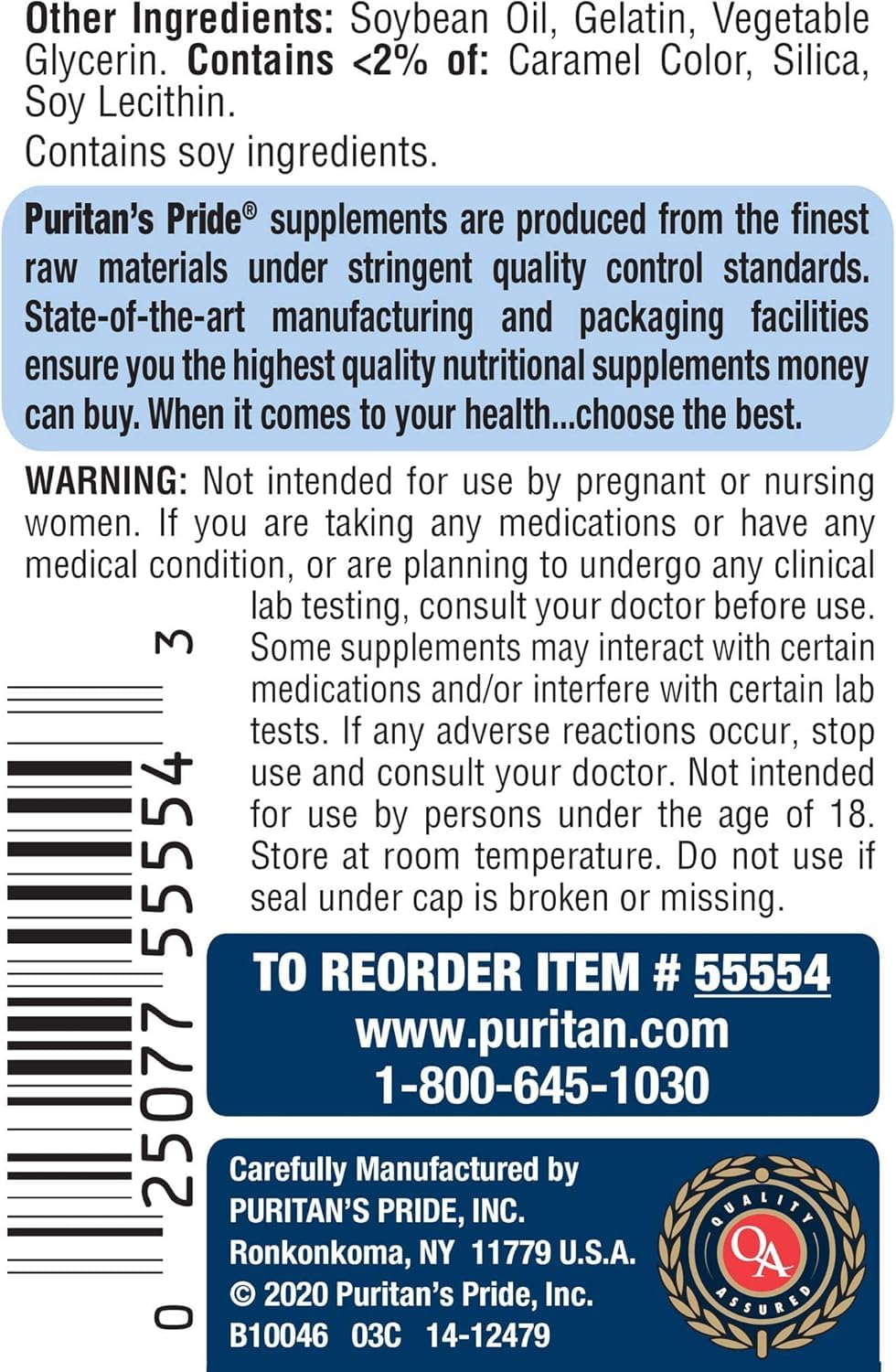 Puritan's Pride cápsulas blandas, uso diario para uñas fuertes.