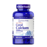 Puritan's Pride calcio de coral 1500 mg, cápsulas, apoyo a huesos fuertes.