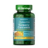 Puritan's Pride curcuma, botella de cápsulas, posible apoyo antioxidante para la rutina diaria.