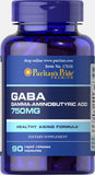 Puritans Pride GABA: botella de cápsulas de 750 mg para uso diario