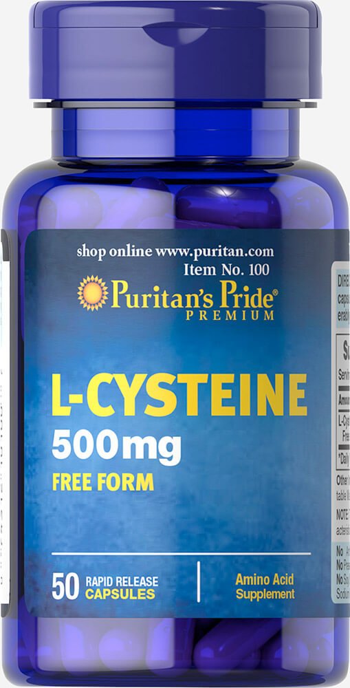 Puritan's Pride L-Cisteína 500 mg cápsulas: apoyo a enzimas digestivas y metabolismo de aminoácidos