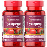 Puritans Pride Licopeno 40 mg, botella, liberación rápida, posible beneficio antioxidante.
