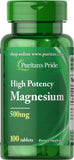 Puritan's Pride Magnesio 500 mg, tableta, apoyo a la salud ósea y función muscular