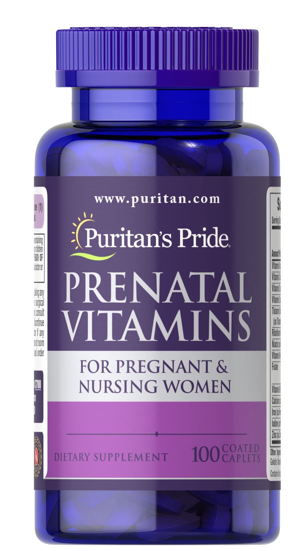 Puritan's Pride Prenatal: comprimidos en botella para sostén nutricional durante el embarazo