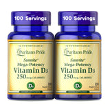 Puritan's Pride Sunvite D3: botella de cápsulas suaves para salud ósea diaria