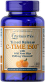 Puritan's Pride vitamina C 1500 mg con bayas de rosa, bote para uso diario