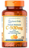 Puritan's Pride Vitamina C 500 mg con rosa mosqueta caplets para apoyo diario de la salud