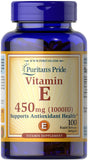 Puritan's Pride Vitamina E 450 mg: botella de formato rápido para apoyar piel y función inmune