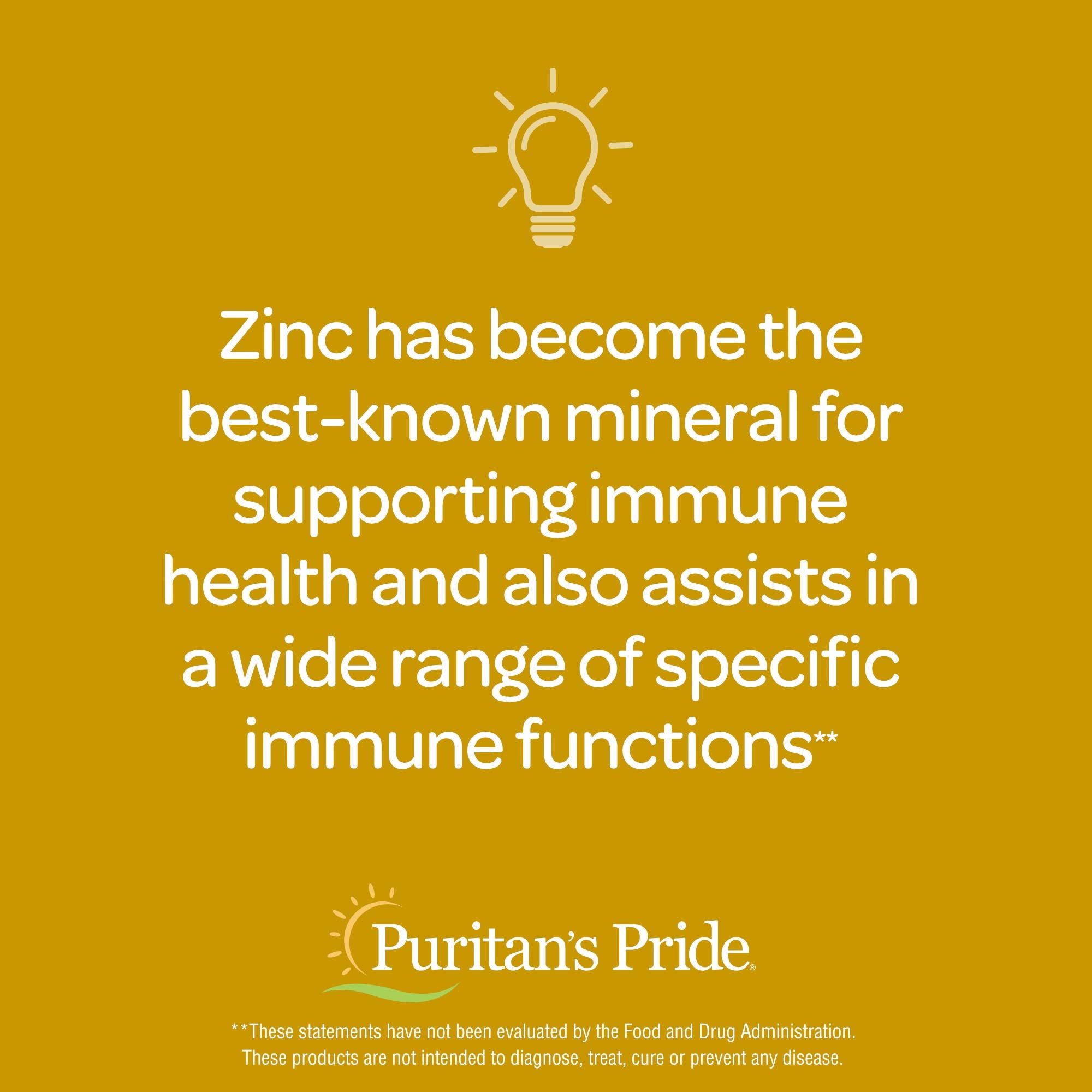 Puritan's Pride Zinc 25 mg, envase resistente, presentación conveniente.