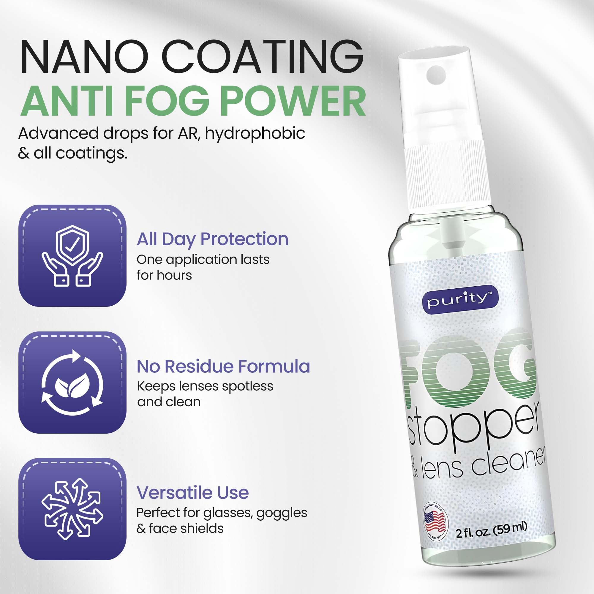 Purity Fog Stopper en gafas para visión clara en entornos fríos o con máscara