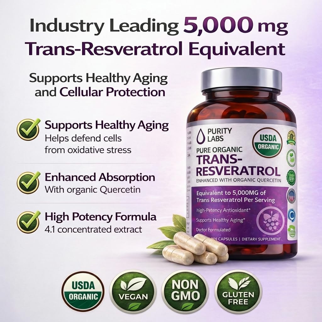 Purity Labs Quercetina: etiqueta que destaca la fórmula antioxidante