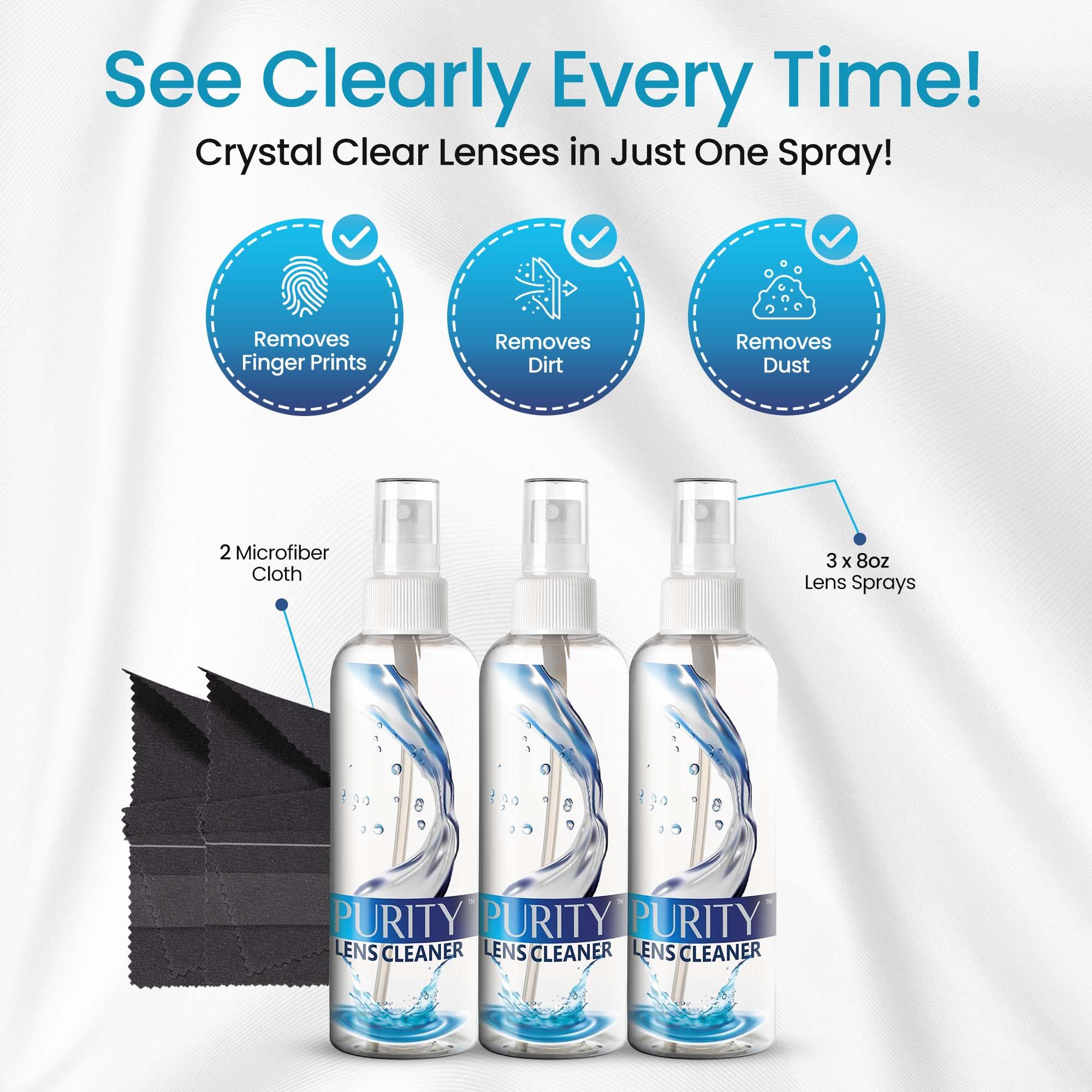 Purity Lens Cleaner lente con recubrimiento AR protegido durante la limpieza