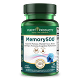 Purity Products Memory500 cápsulas, apoyo diario para concentración y memoria.