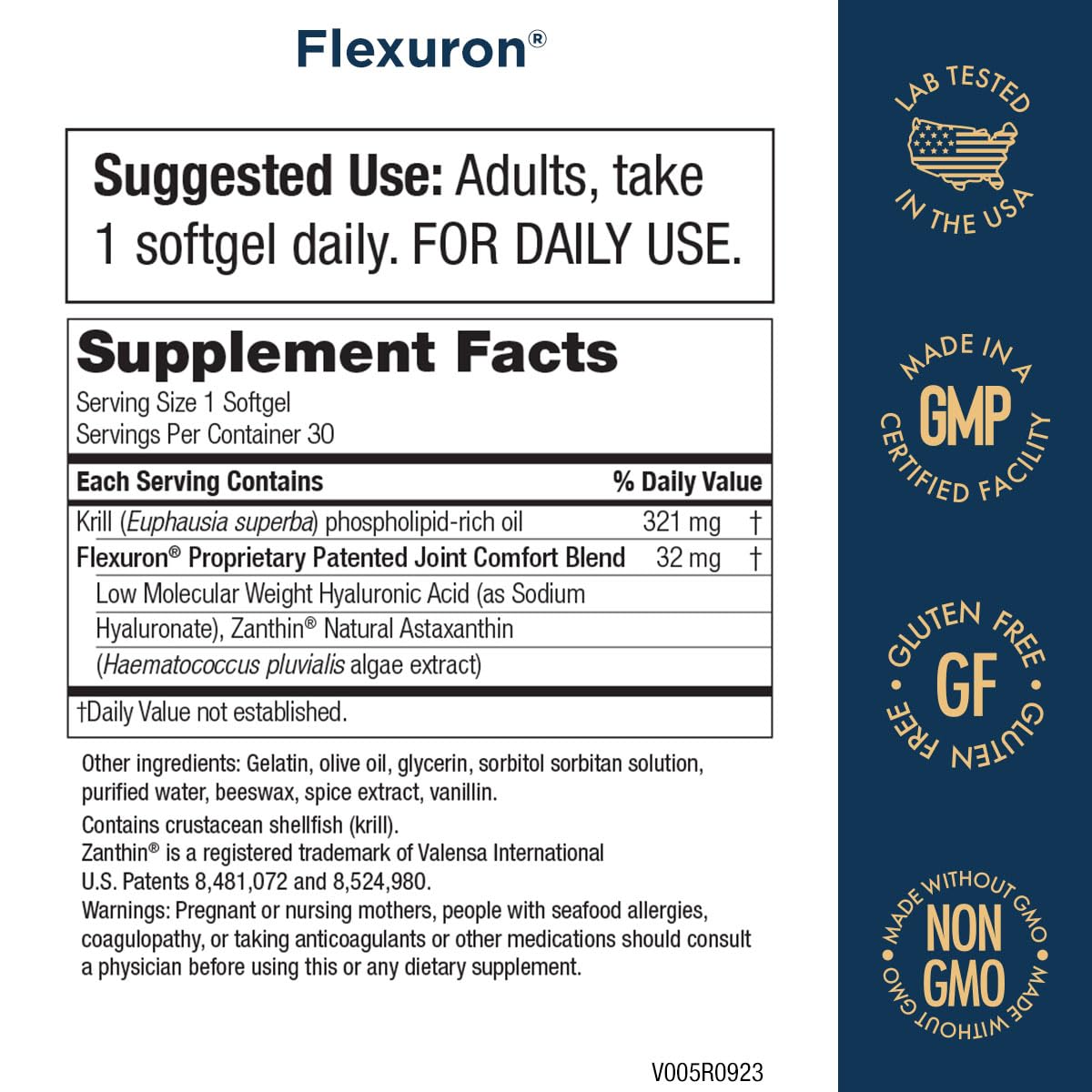 Purity Products Flexuron, aceite-de-krill, apoyo de Omega-3 para articulaciones.