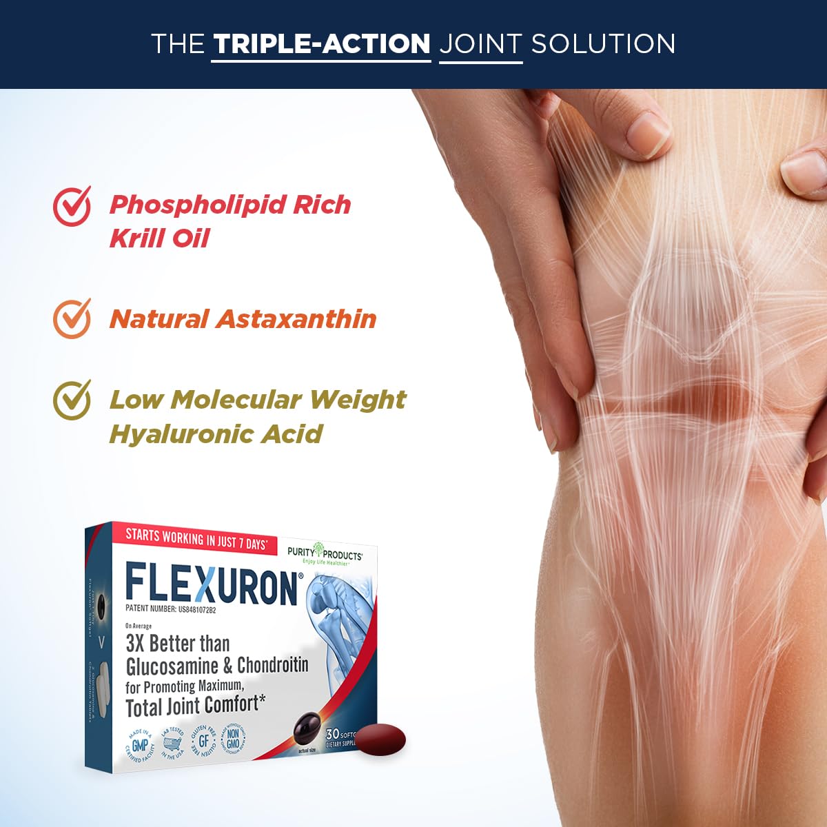 Purity Products Flexuron, capsula-blanda-diaria, toma simple en un solo comprimido.