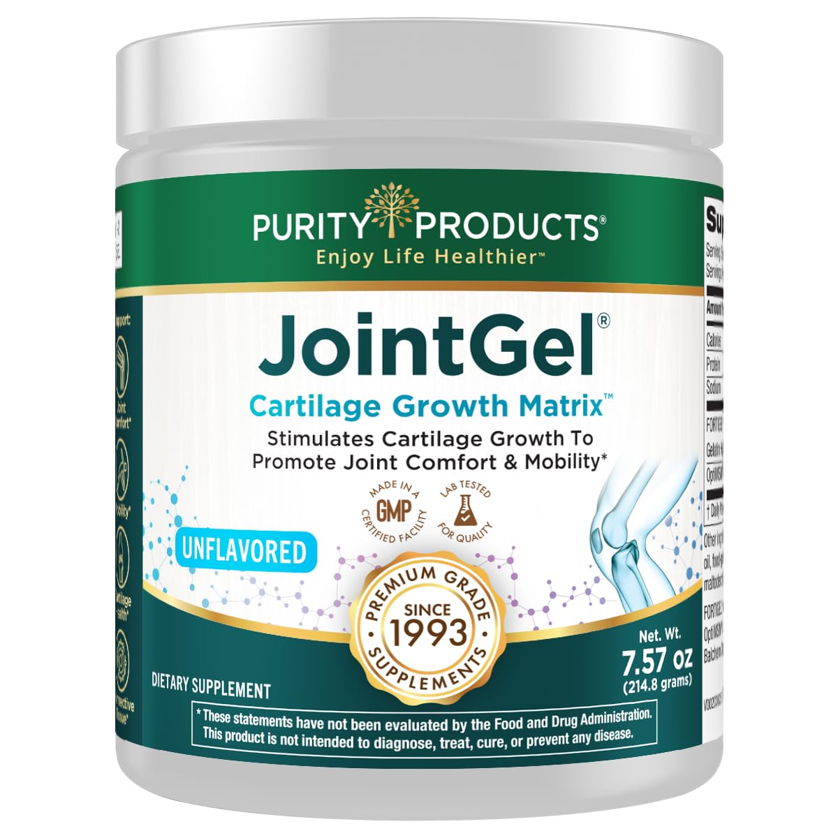 Purity Products JointGel polvo, posible apoyo a la movilidad articular
