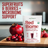Purity Red Biome, mezcla de superfrutas para antioxidantes y vitalidad.