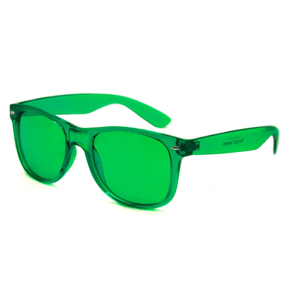 Gafas PURPLE CANYON de color verde para terapia visual suave