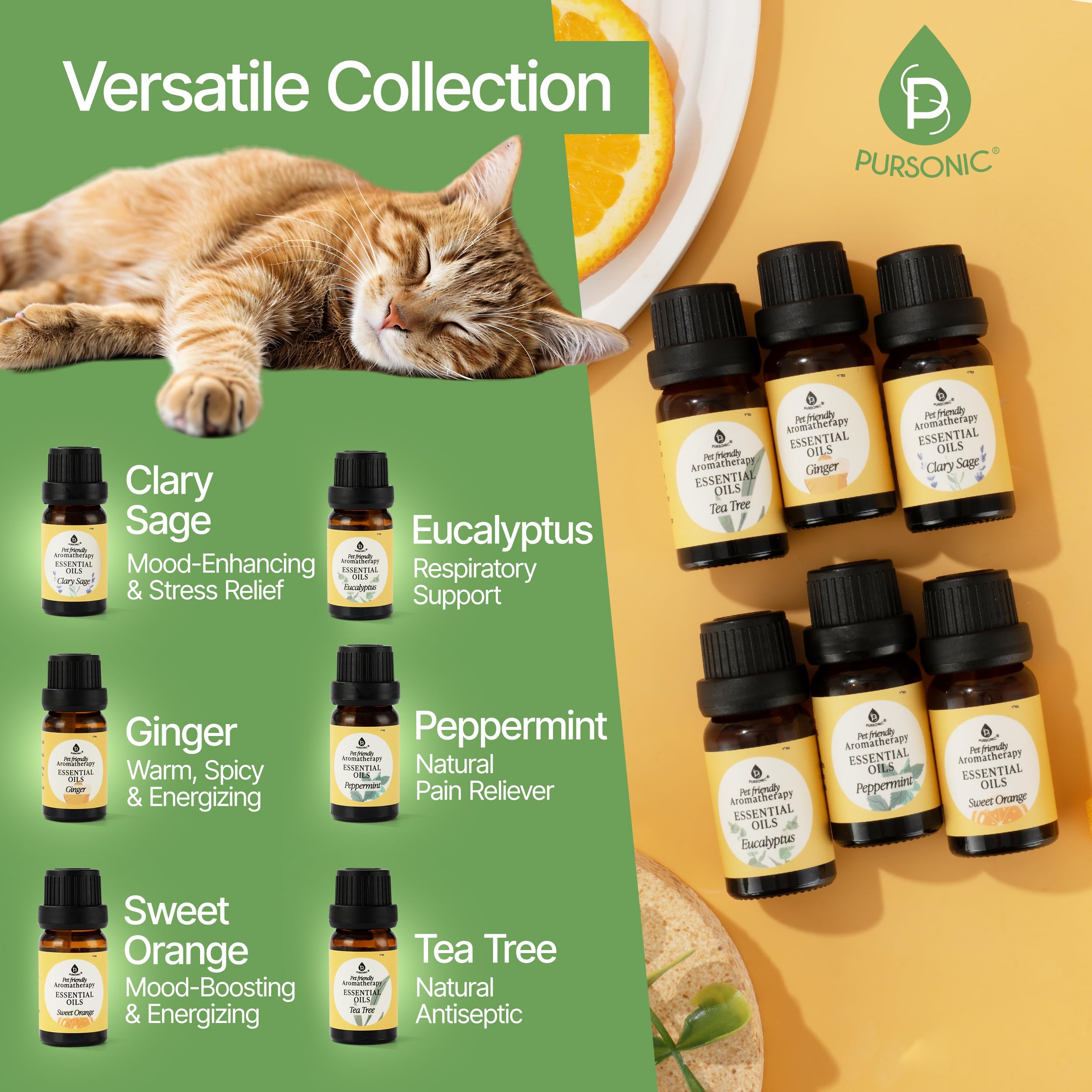Pursonic mezcla eucalipto aroma fresco para espacios