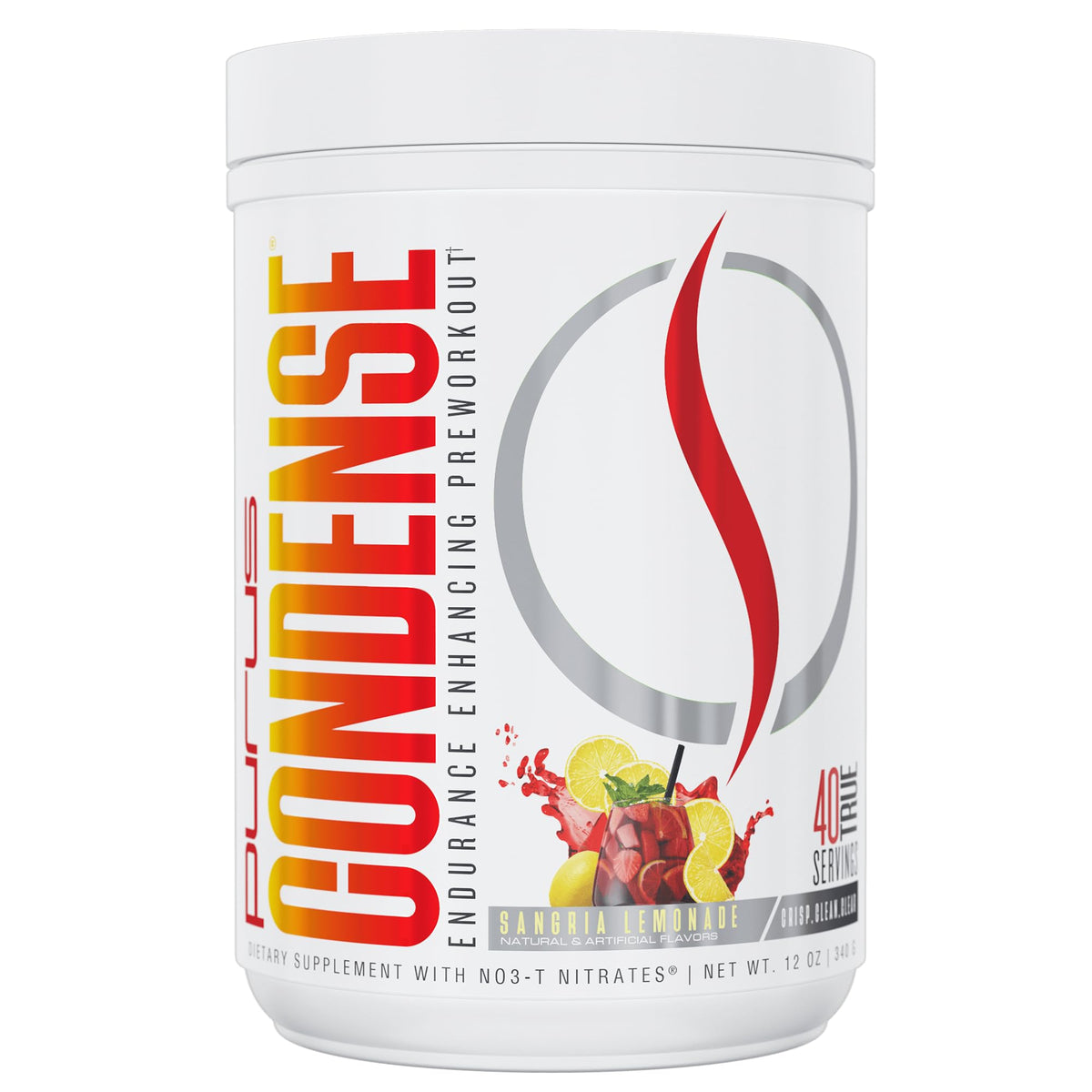 Purus Labs Condense - botella de suplemento, energía limpia para entrenar con mayor resistencia.