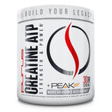 Purus Labs Creatine ATP, frasco en mesa, energía para entrenos intensos.