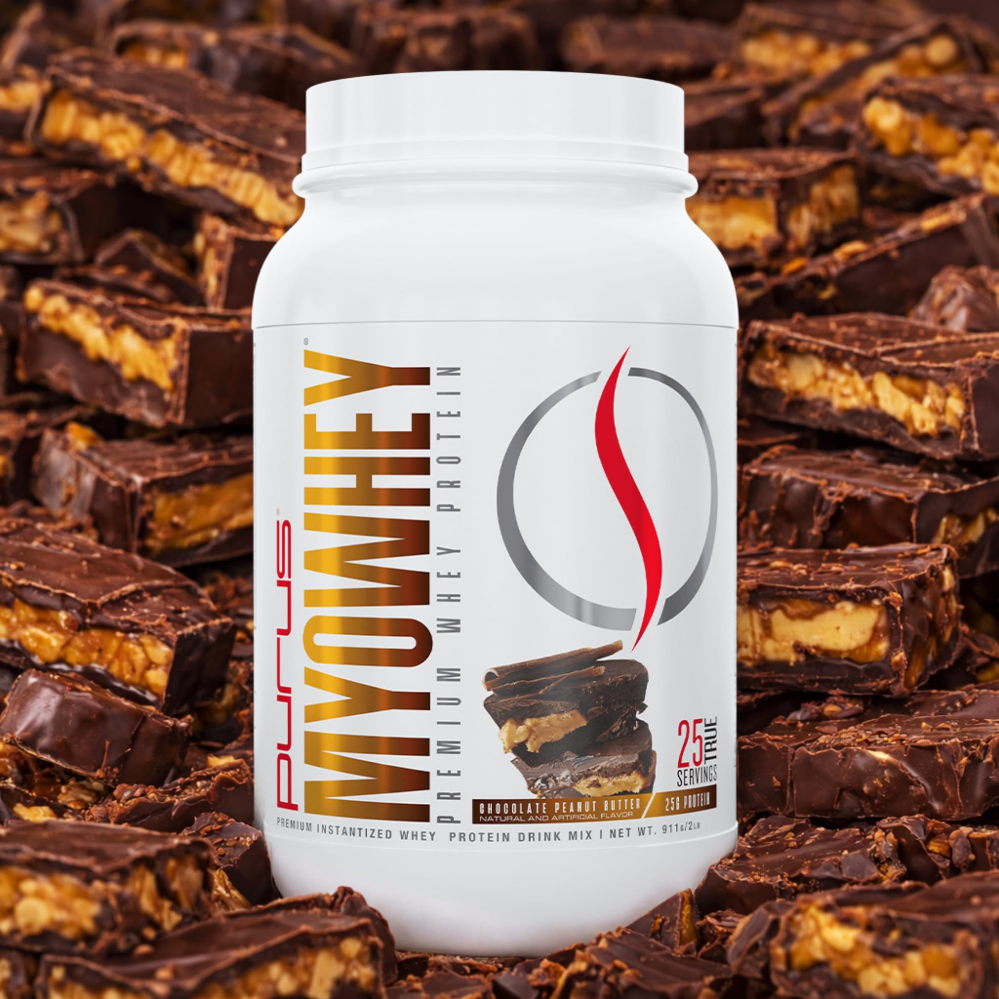 Purus Labs MyoWhey diseño de envase con cierre hermético para conservar frescura.