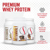 MyoWhey sabor chocolate con mantequilla de cacahuete para snack delicioso.