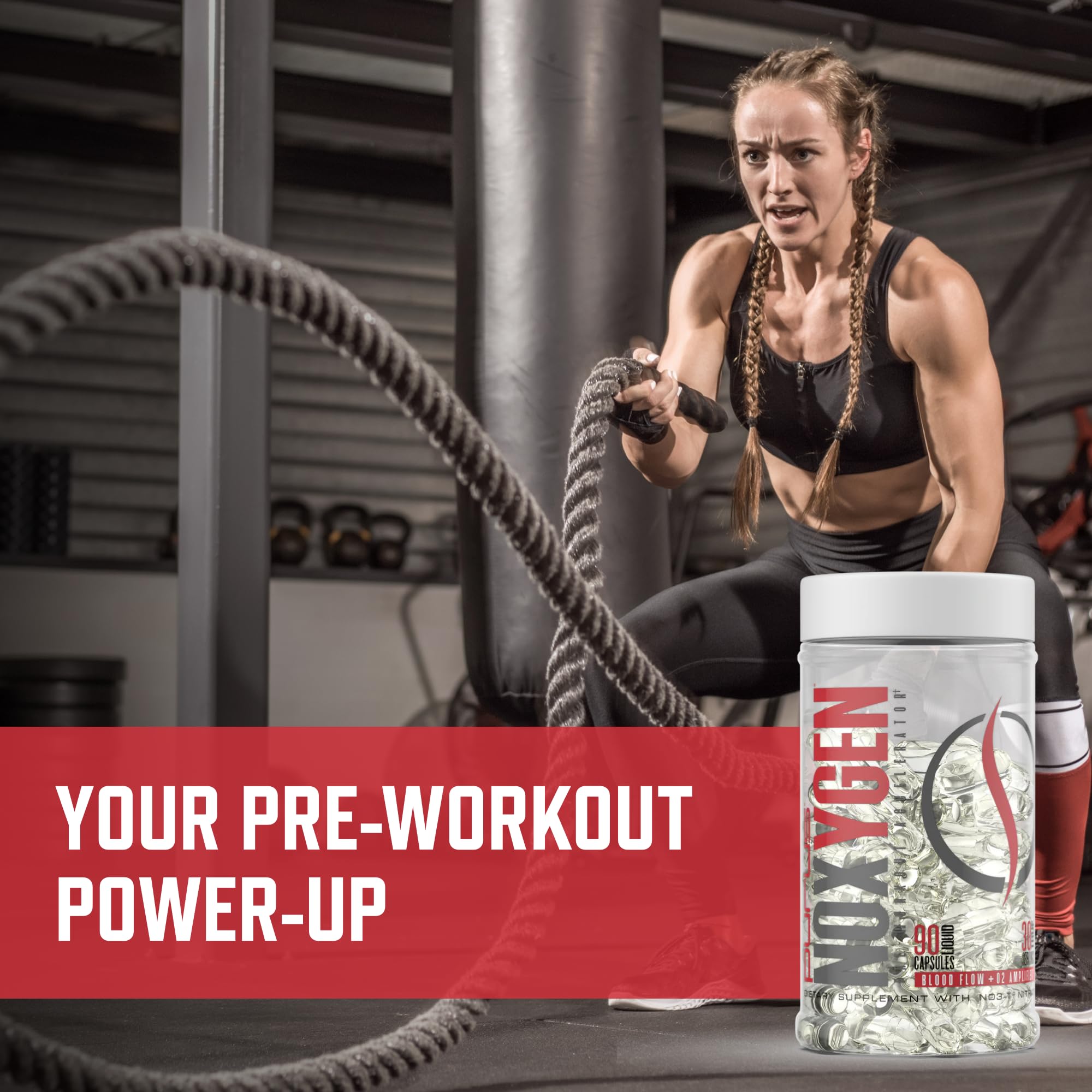 Purus Labs NOXygen: usuario entrenando en gimnasio