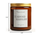Vela Putart Mahogany Teakwood tarro reutilizable, envase vidrio limpio para almacenamiento.