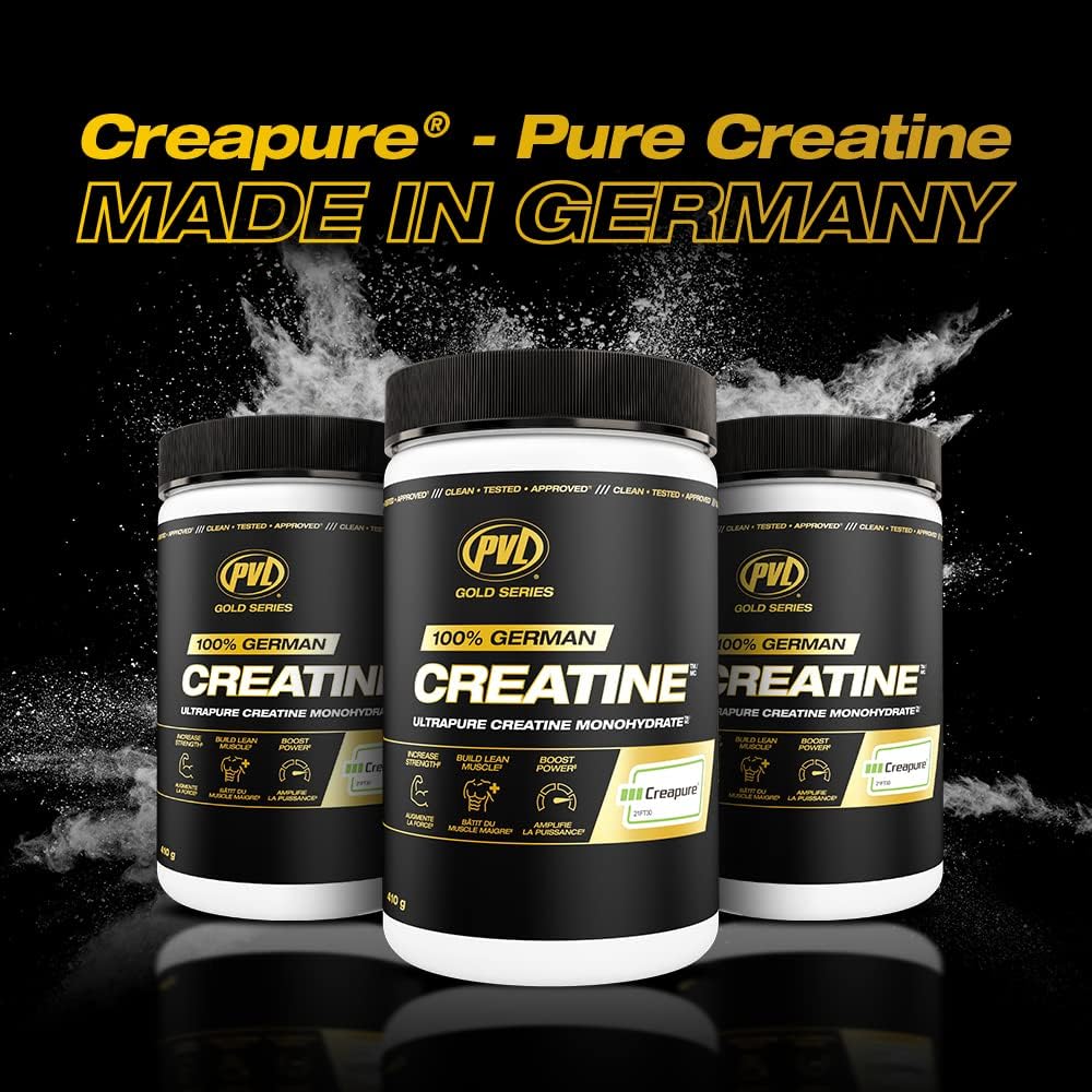 PVL Creapure creatina monohidrato con cucharilla medidora para porciones precisas