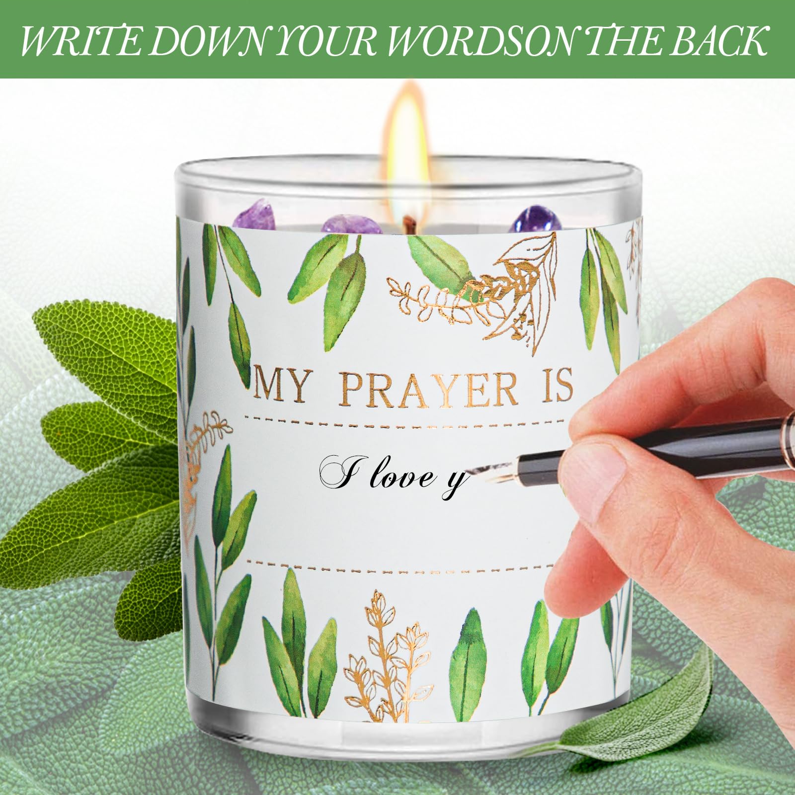 PVUELE velas de salvia duraderas, hasta 200 horas de uso.