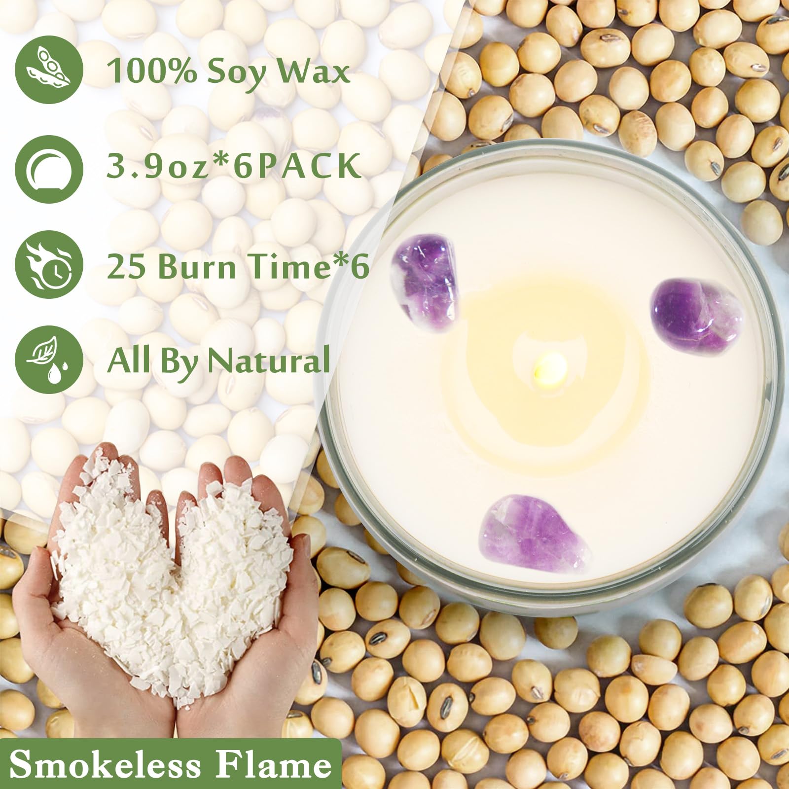 PVUELE vela de salvia con llama encendida para crear ambiente relajante.