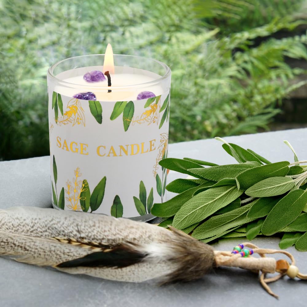 PVUELE vela con cristal decorativo para ambiente meditativo.