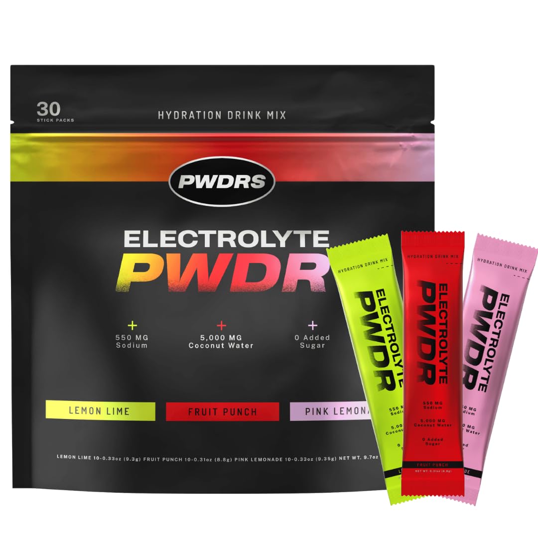PWDRS Electrolitos: sobre de una porción ideal para hidratar durante el entrenamiento.
