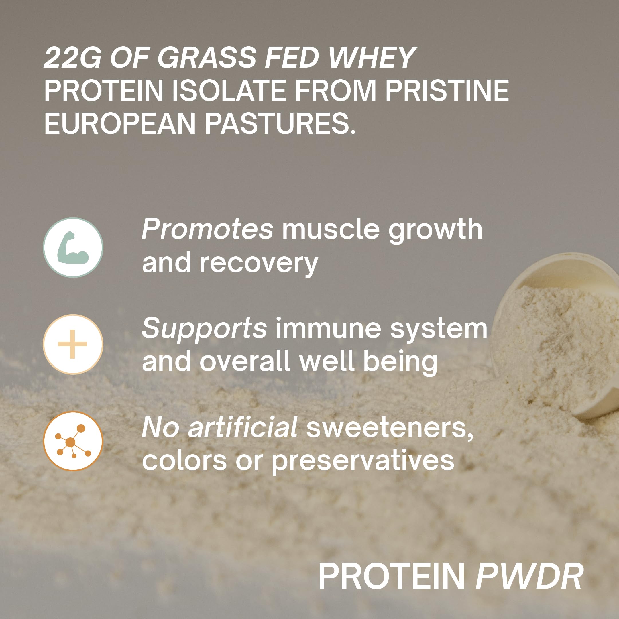PWDRS Protein Powder espátula para medir porciones y mezclar.