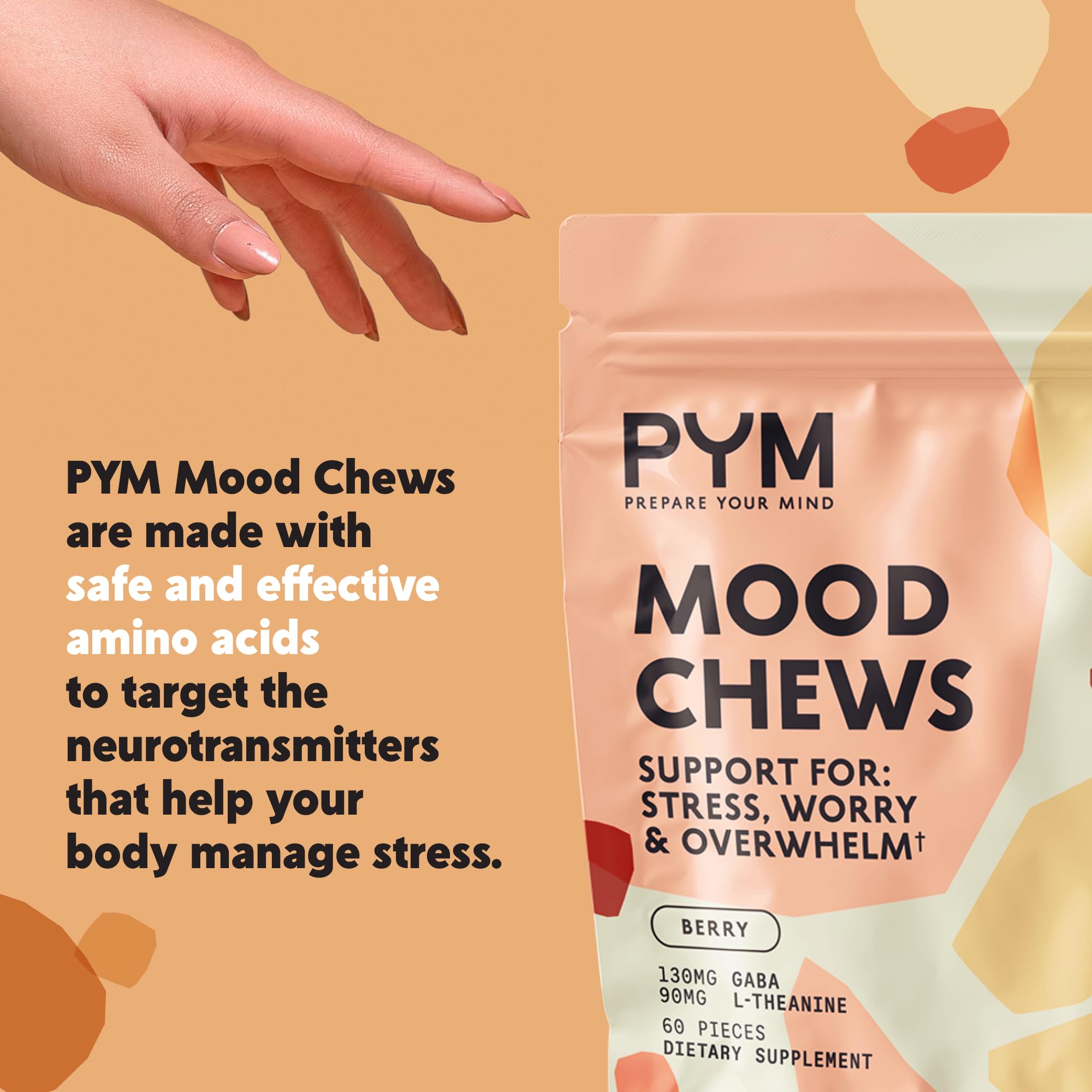 Ambiente tranquilo con PYM Berry Mood Chews para bienestar diario.
