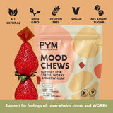 PYM Berry Mood Chews, textura gomosa, para un momento sensorial agradable.