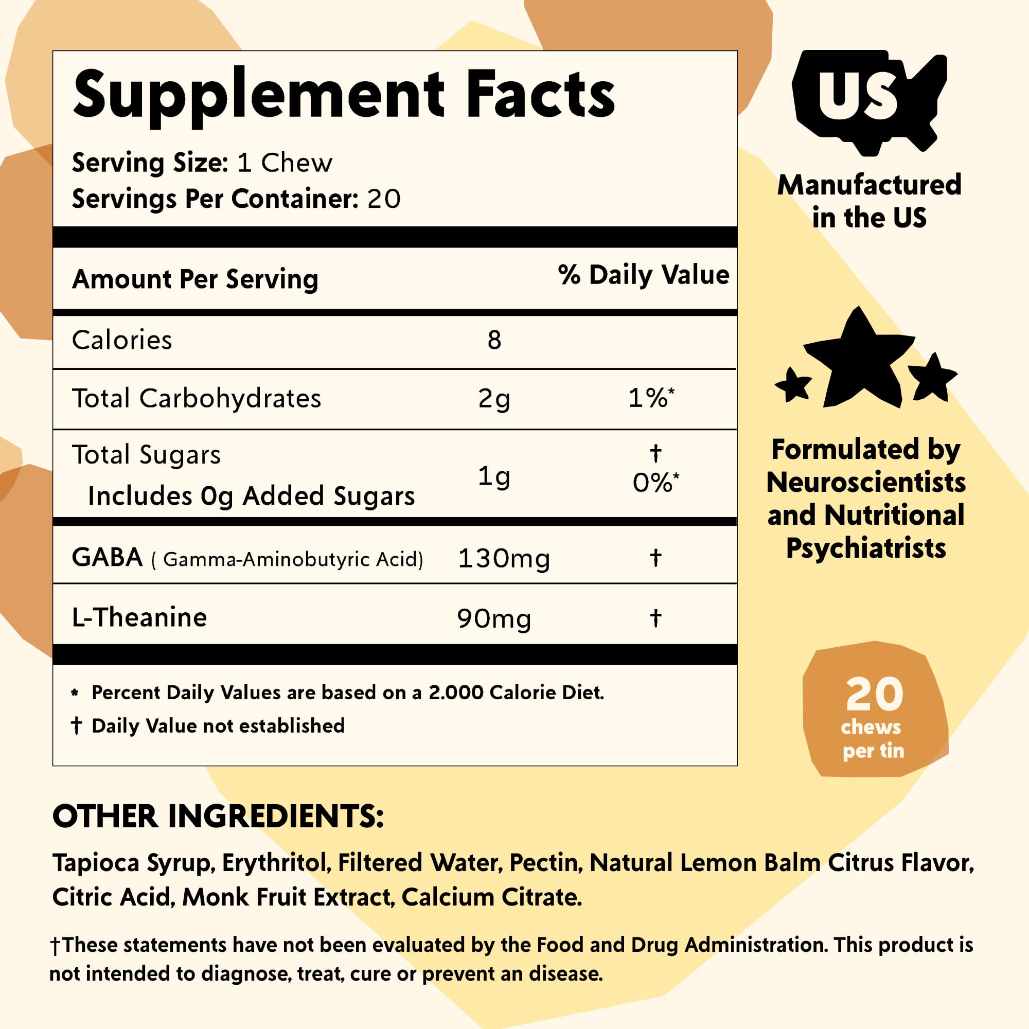 PYM Health Citrus Mood Chews acercamiento a la botella para uso diario