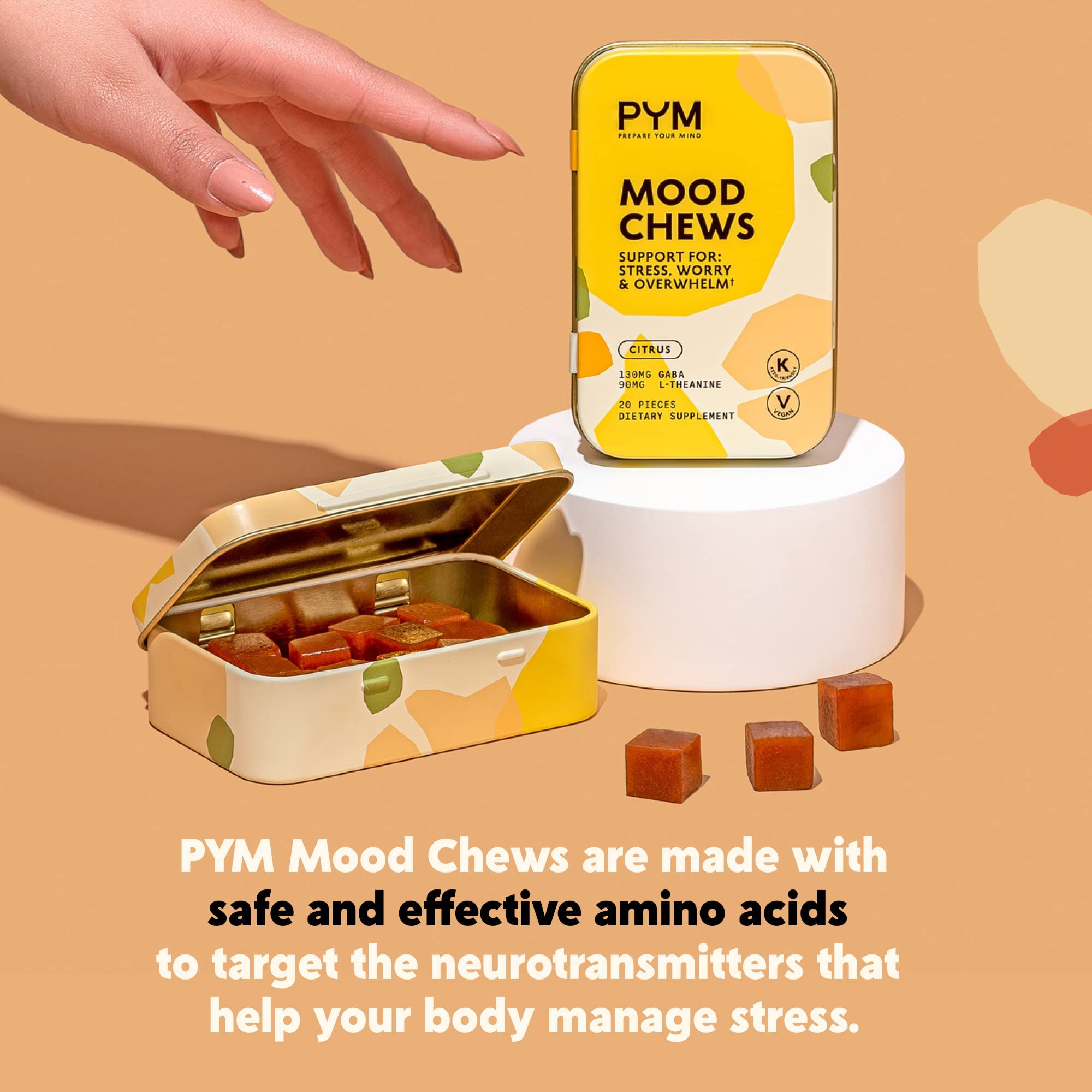PYM Health Citrus Mood Chews hecho en EE. UU. para calidad y trazabilidad
