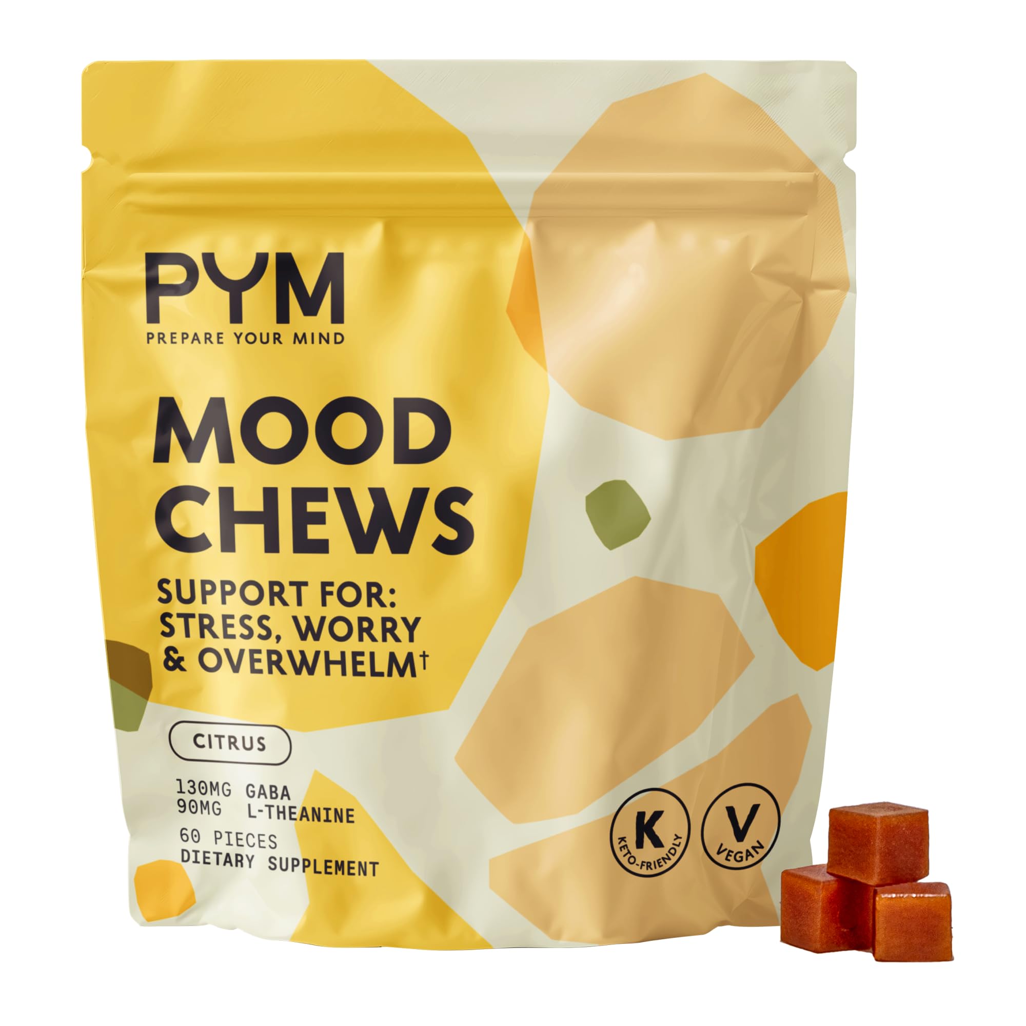 Gomitas PYM Health Citrus en botella para relajación diaria.