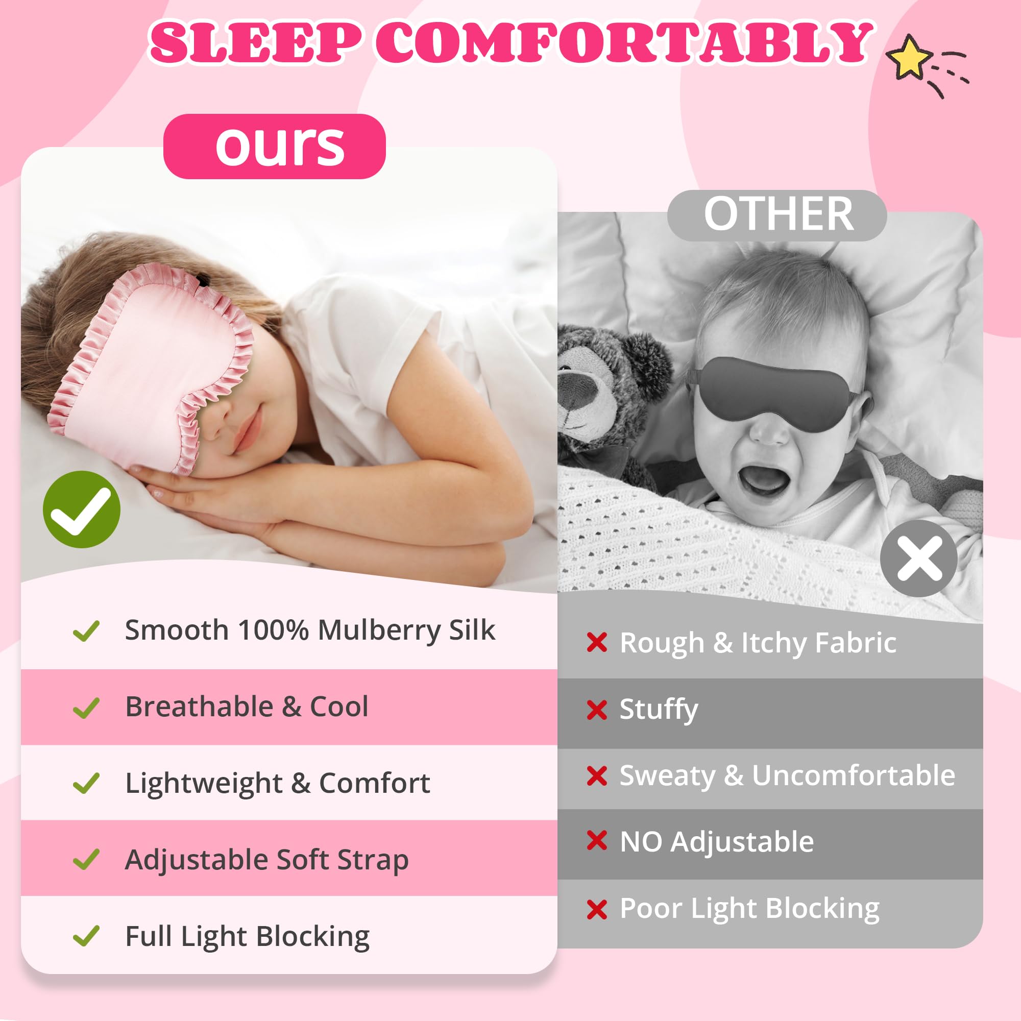 La máscara Pyopbow para viajes y siestas bloquea la luz de forma suave.