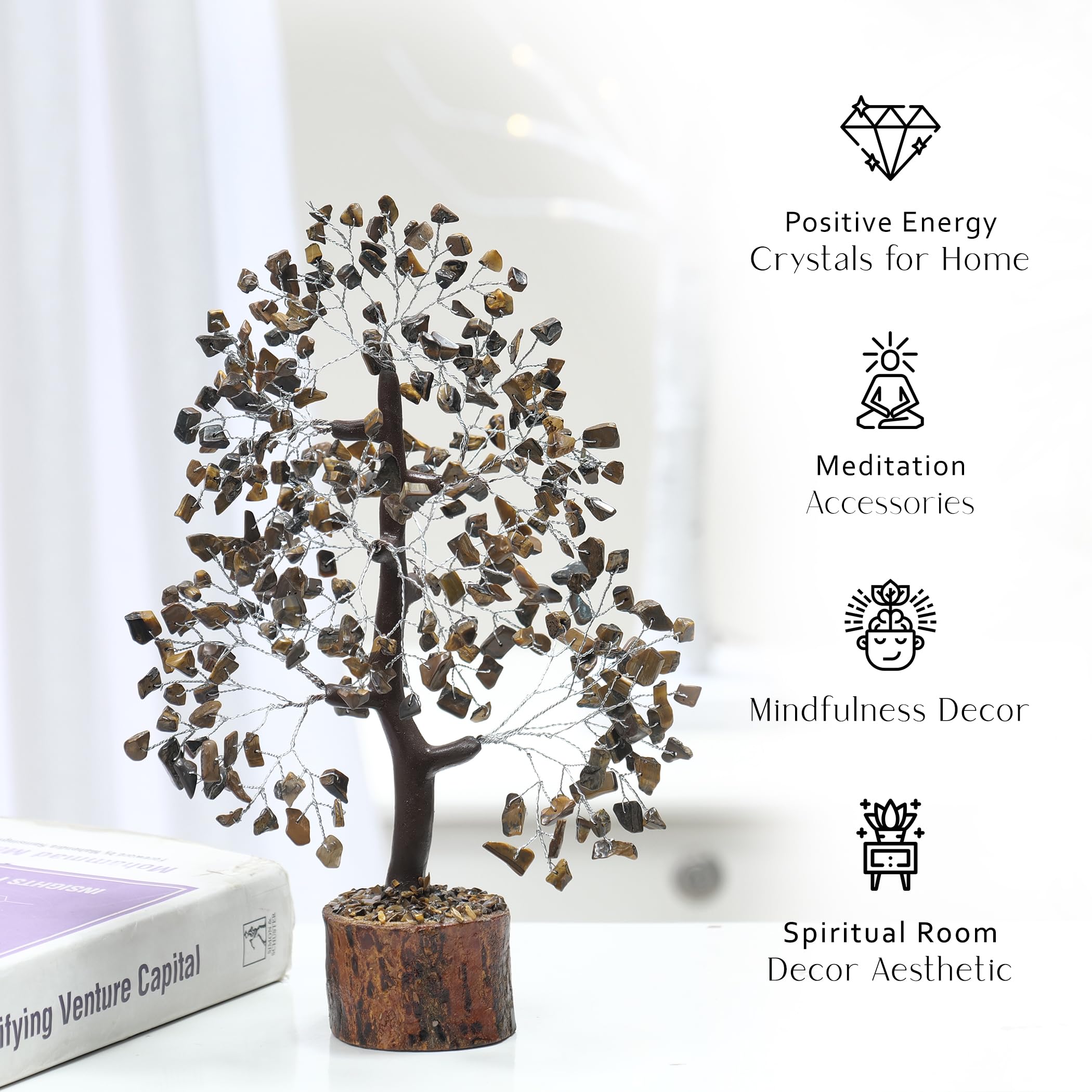 PYOR ojo de tigre: árbol cristal para atraer abundancia y prosperidad.