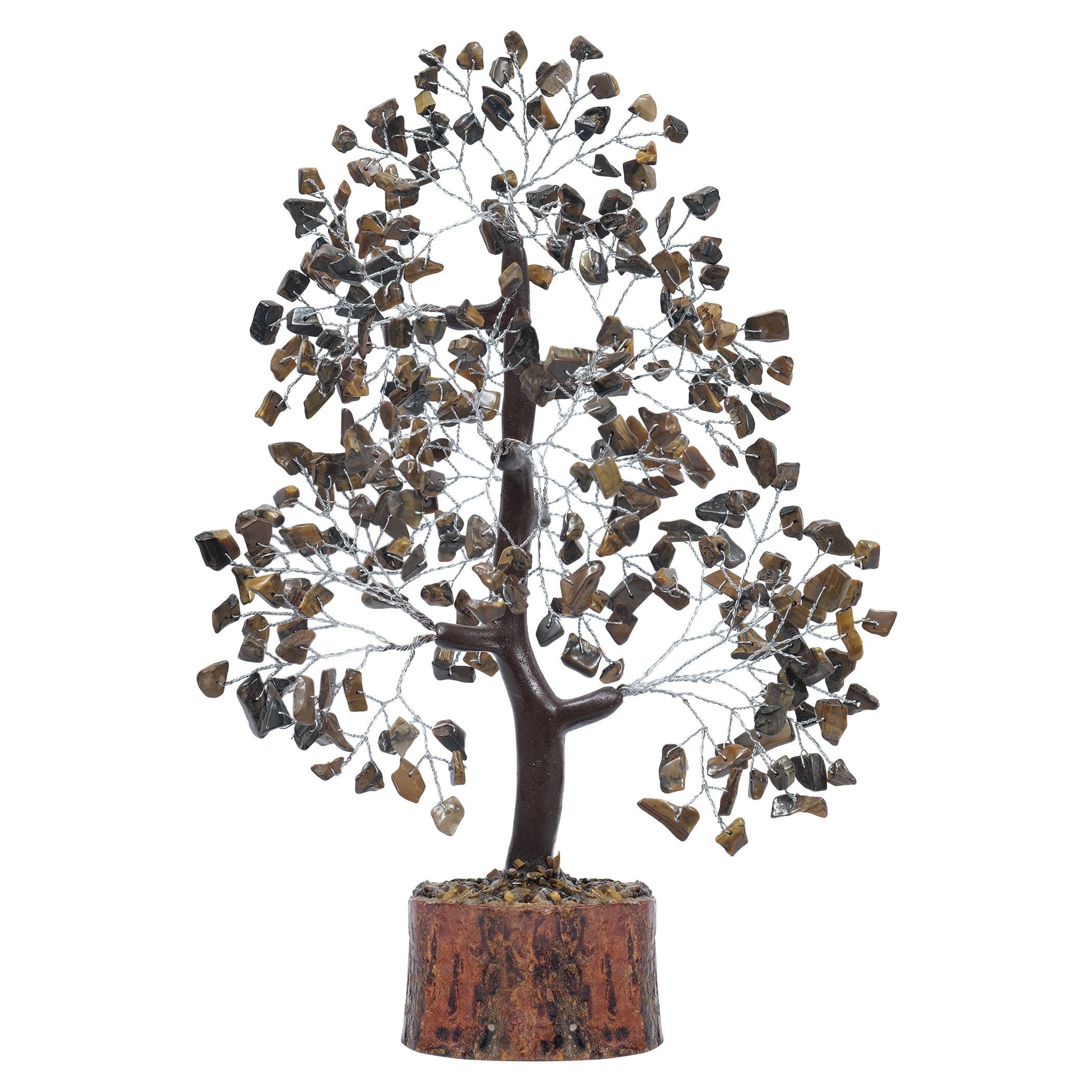 PYOR ojo de tigre: árbol de cristal hecho a mano para energías positivas.