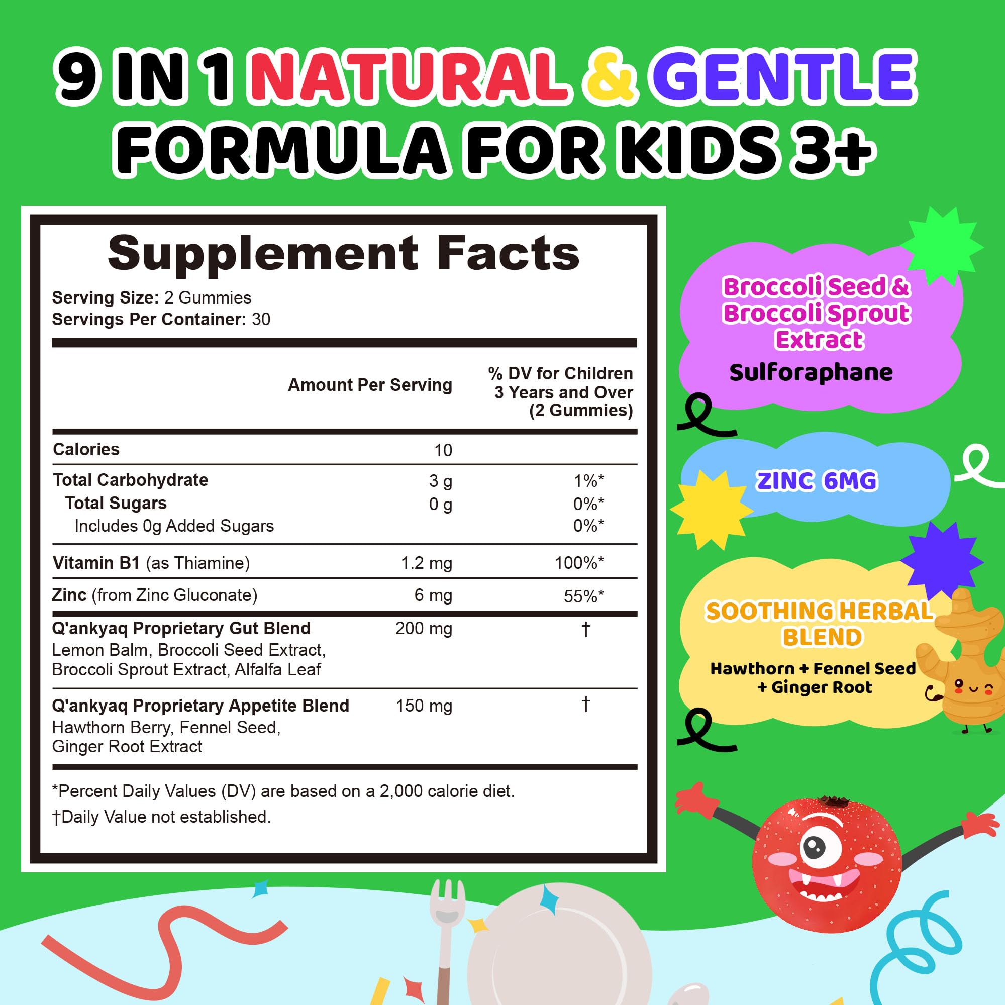 Gominolas Q'ankyaq con zinc y vitaminas para energía diaria de niños