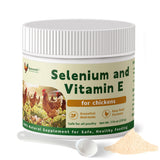 Qanoreth polvo selenio y vitamina E para gallinas, envase práctico para mezclar