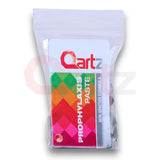 Qartz polvo dental profesional sabor uva, detalle de la textura de grano medio