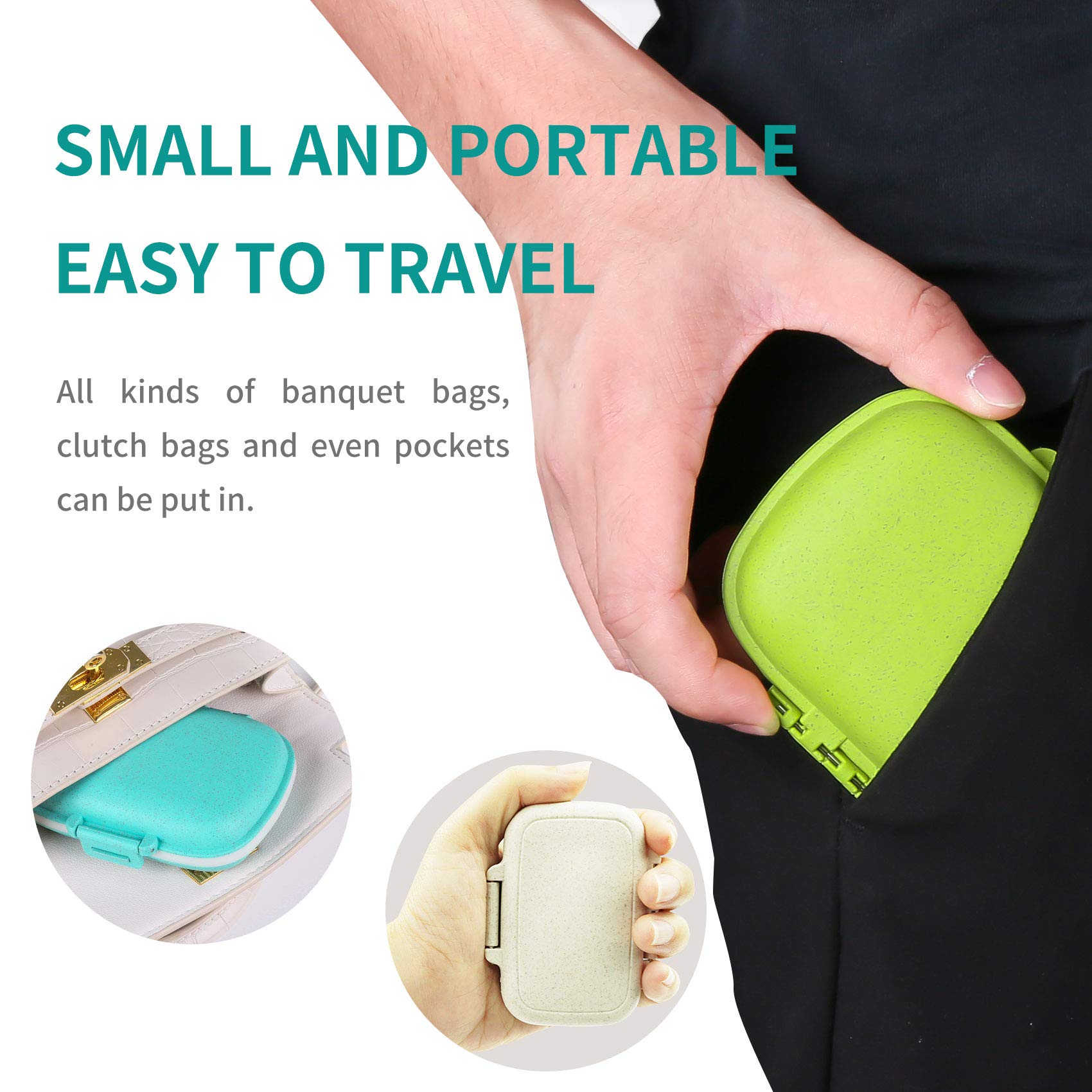 Qeedy dimensiones compactas para viaje rosa, fácil de guardar en bolso.