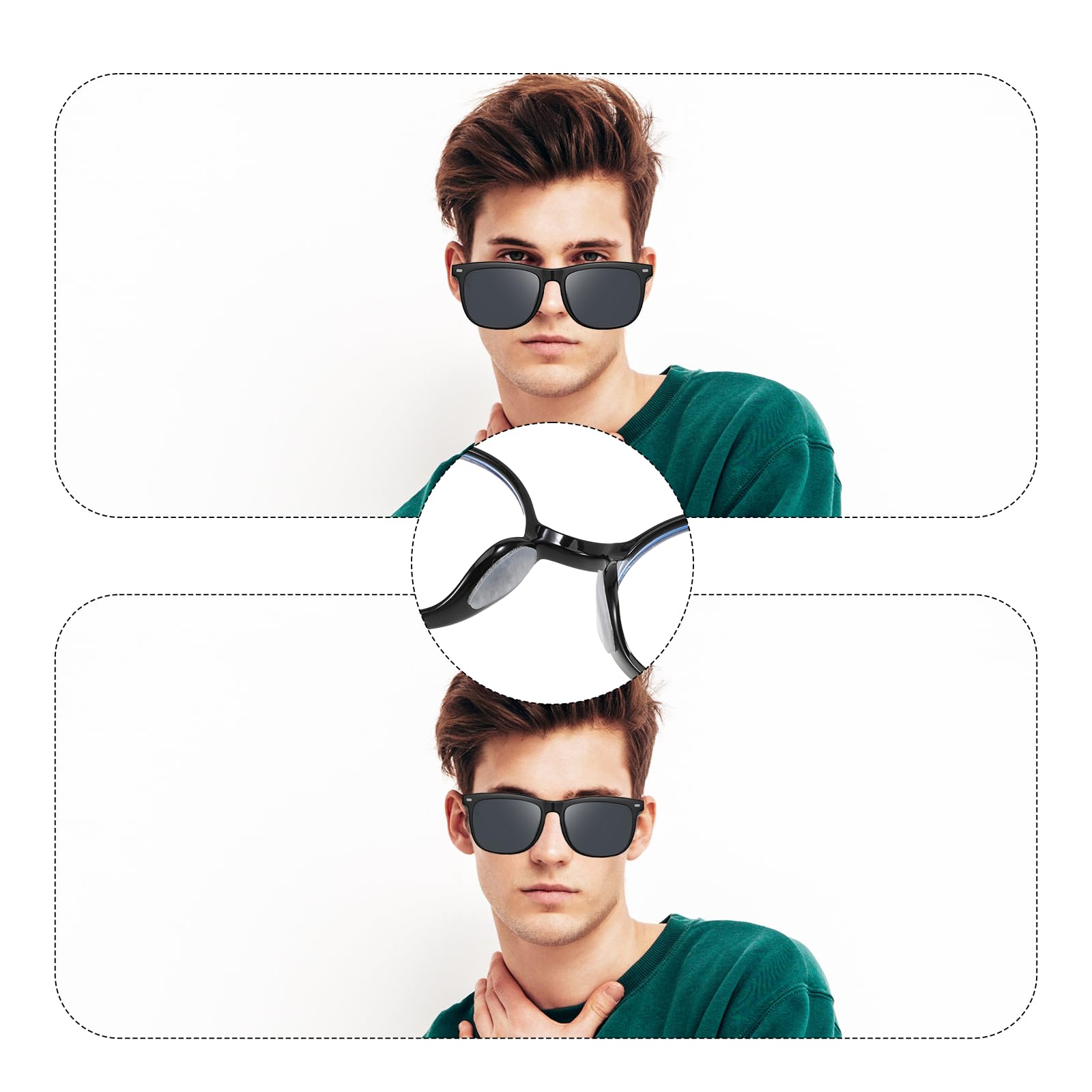 QfwdfcTrenz almohadillas nasales para gafas, uso diario