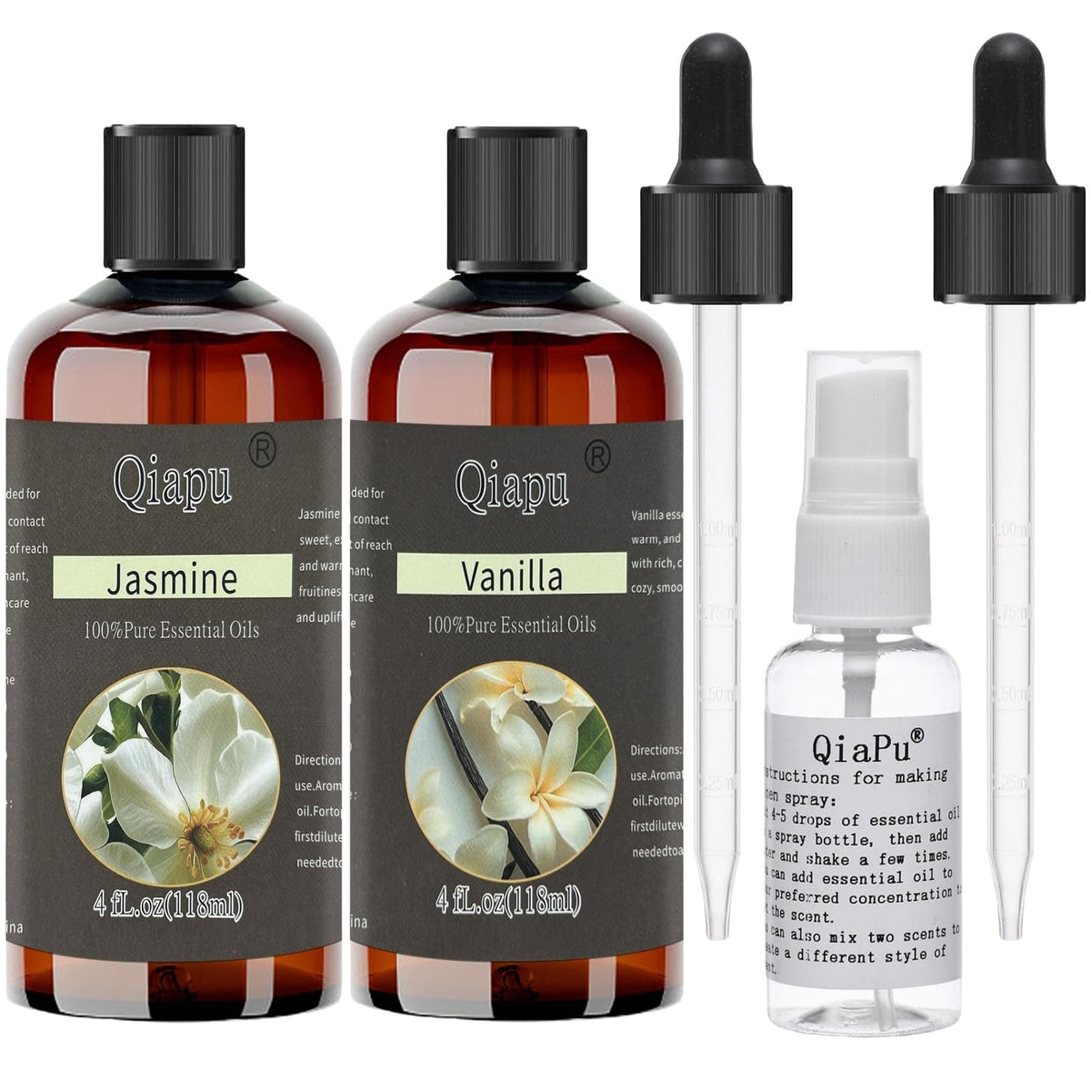 Qiapu aceite esencial para humidificador con gotero, aroma calmante.